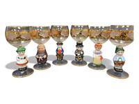 Set of 6 Figural Western Germany Goblets
