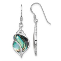 Sterling Silver Abalone Dangle Shell Earrings
