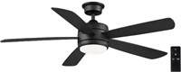 Averly 52 in. Indoor Matte Black Ceiling Fan with