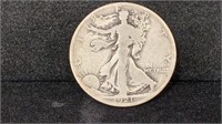 Key 1921-D Silver Walking Liberty Half Dollar