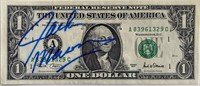 Comedian Jackie Mason signed one dollar bill (JSA)