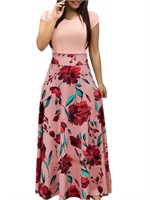 WF1989   Maxi Dress, Short Sleeve