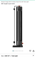 Sharper Image AXIS 16 Airbar Tower Fan with Task