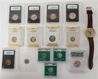 Misc. Graded & Other Coins, Men's 1/2 Dollar Watch