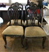 Ornate Carved Back Dining Chairs