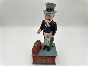 Cast Iron Uncle Sam Coin Bank