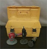 Yellow Toolbox With Assorted Air Tools, Grinder,