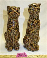 Leopards, Paper Mache acrylic covered? Great cond