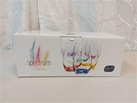 Spectrum Bohemia Glass Set of 6 Glasses New in Box