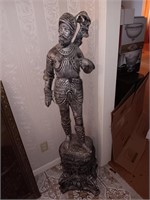 Concrete?  heavy statue missing spear 2pc 55"