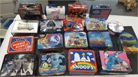 Large Group of Tin Lunch Boxes & Cases
