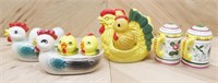 Ceramic Chickens & Roosters: Salt & Pepper Sets