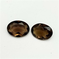 Natural Smoky Quartz 16x12 MM Pair {Flawless-VVS1}