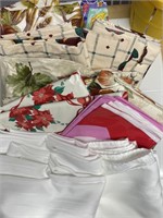 PLASTIC TABLE CLOTHS & (2) "LINEN" TABLE CLOTHS