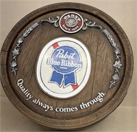 PABST blue ribbon beer  barrel sign