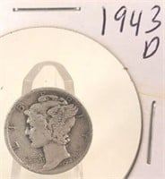 1943 D Mercury Silver Dime