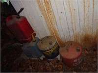 Empty Gas Cans in Lean-to