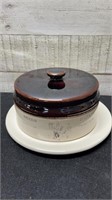 Vintage Canadian Abenakis Pottery Lidded Butter Di