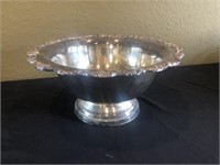 Lg Towel Silver Plate ornate Bowl. 8'h and 17" dia
