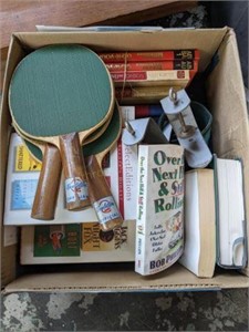 Books, Ping Pong Net & Paddles