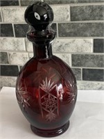 Cut to Clear Ruby Decanter Crystal
