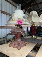 Pink Glass Table Lamp