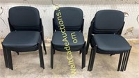 Chairs Stackable, Black Padded (Lot of 15) Nice!