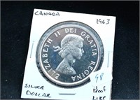 1963 CANADA SILVER DOLLAR PROOF LIKE