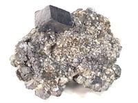Cubic Galena on Octohedral Galena w Pyrites