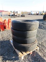 (4) Dunlop 11R 22.5 Tires