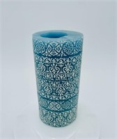 70's Blue Ornate Candle