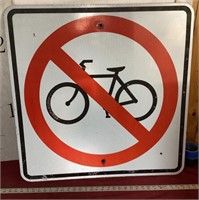 No Bikes Metal Street Sign