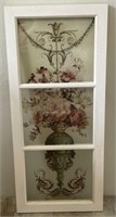 Victorian Floral Print On Glass Wall Decor