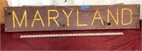 Double Sided Maryland Wood Carved Sign