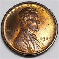 1909 VDB Lincoln Wheat Cent Penny Uncirculated Red