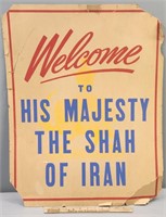 Welcome To His Majesty Shah of Iran Cardboard