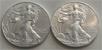 (2) 2014 American Silver Eagle Dollars