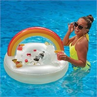Rainbow Inflatable Pool Float Drinks Cooler