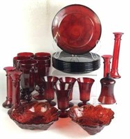 Assortment of Red Glassware