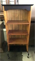 Wooden Shelving Unit on Metal Stand