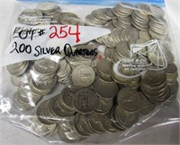 200 Silver Washington Quarters