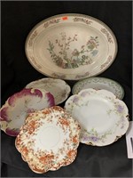 VINTAGE PLATTER & 5 PLATES