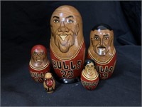 5 BULLS BASKETBALL PLAYERS NESTING DOLLS - 1.5 “