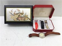 Musical Jewelry Box & Peugeot Watch w/ 3 Bands
