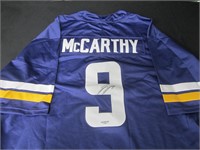 JJ McCarthy signed football jersey COA