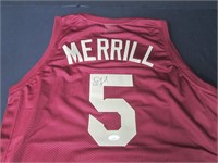 Sam Merrill signed basketball jersey JSA COA