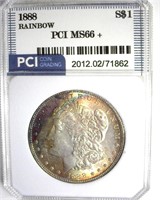1888 Morgan MS66+ Rainbow LISTS $1550