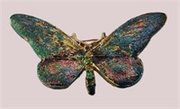 VINTAGE GOLD ENAMELED BUTTERFLY BROOCH