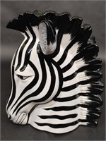 Fitz and Floyd Hand Painted Ceramic Zebra Vase