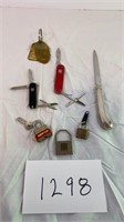 Vtg Padlocks, Swiss Army Knives
